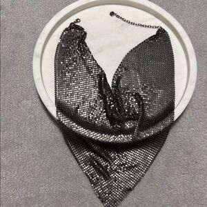 Elegant Black Chainmail Scarf